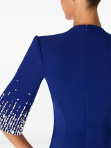 biela v-neck crystal-embellished midi dress in blue
