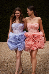 georgia Appliquéd organza lavender mini dress