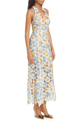 V-neck Side Split Long Dress