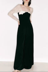 JENNY TULLE SLEEVE SQUARE NECK MAXI DRESS IN BLACK