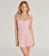 Stroll The Garden Butterfly Lace A-Line Mini Dress