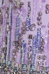 bergman embellished crepe midi dress in lavender