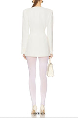 hedda Crepe Suit mini Dress in white