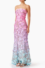 Off-Shoulder Sleeveless Gradient Dress