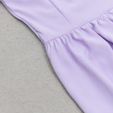 ONE SHOULDER RUFFLE TRIM DRESS IN PURPLE