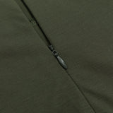 GREEN ONE SHOULDER RUFFLE TRIM DRESS