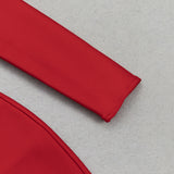 ONE SLEEVE BUSTIER DRESS IN RED