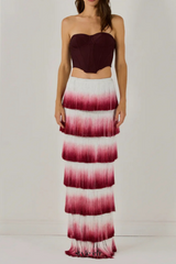 ashley Gradient Fringe Corset Two Piece Bandage Set