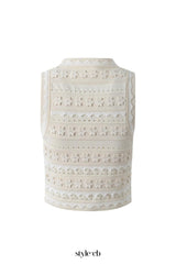Crochet Top in ecru