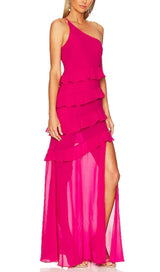 RUFFLED MAXI DRESS IN PINK