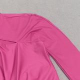 ASYMMETRIC RUCHED LONG SLEEVE MAXI DRESS