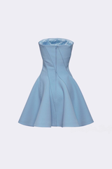 natividad off-shoulder Sleeveless Mini Dress in blue