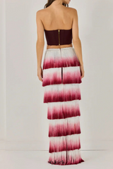 ashley Gradient Fringe Corset Two Piece Bandage Set