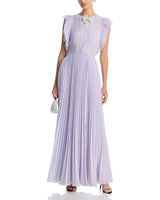Chiffon Ruffled Maxi Dress in Lilac