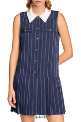 Striped mini Dress in navy blue
