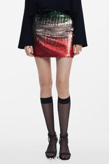 tracy Sequin Skirt in Silver