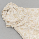 CELESTE ONE-SHOULDER BOW JACQUARD HIGH SLIT MAXI DRESS