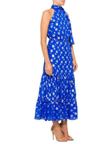 ELEANOR HALTER METALLIC midi DRESS