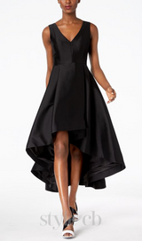 High-Low A-Line Gown in black