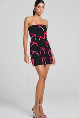 STRAPLESS BOW MINI DRESS