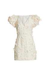 Butterfly Appliqué Mini dress in cream