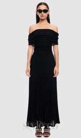 sabina bodycon strapless maxi dress in black