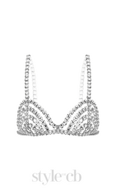 Cael Crystal Bra in Silver