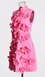 CANDICE FLORAL APPLIQUÉ MINI DRESS IN PINK