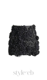 ANCHALEE BLACK FLOWER MINI SKIRT