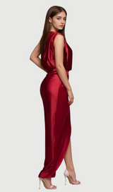 alice Red Anastacia Drape Maxi Dress