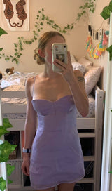 CHRISTIANA LAVENDER MINI DRESS IN PURPLE