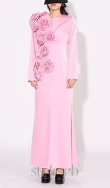 FLOWER MAXI DRESS IN PINK