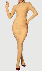 BELEN NUDE RHINESTONE THREE PIECE SET