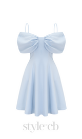 BUTTERFLY SLEEVE MINI DRESS IN BLUE