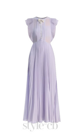 Chiffon Ruffled Maxi Dress in Lilac