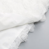 susanna 3D Flower Applique maxi Dress in white