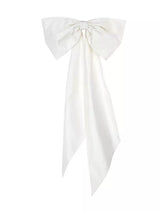 hermosa silk strapless bow gown in black