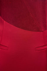 Eleanor Sheath Asymmetric Neck Taffeta Midi Dress in red