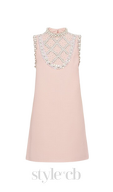ALBERTINE PEARL-EMBELLISHED MINI DRESS