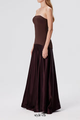 Aura Strapless Gown in Espresso