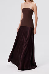 Aura Strapless Gown in Espresso