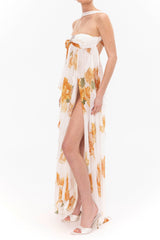 joanna Floral Halter Backless Split Maxi Dress