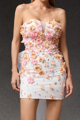 lilith Sleeveless Flowers Mini Dress