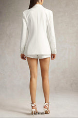 mirabelle Long Sleeve Pearl Blazer in white