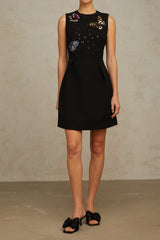 Manon sequined butterfly mini dress in black