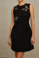 Manon sequined butterfly mini dress in black