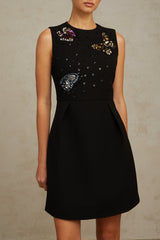 Manon sequined butterfly mini dress in black