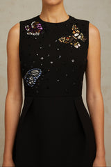 Manon sequined butterfly mini dress in black