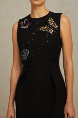 Manon sequined butterfly mini dress in black