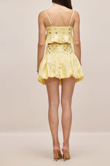 ursula Mirror Embellished Crop Top & Bubble Skirt Set